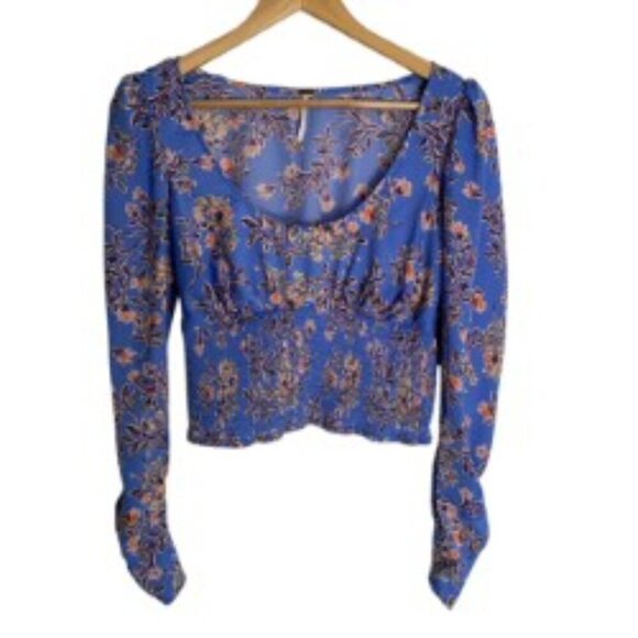 Free People Santiago Bluebell Floral Top Small - Picture 2 of 5